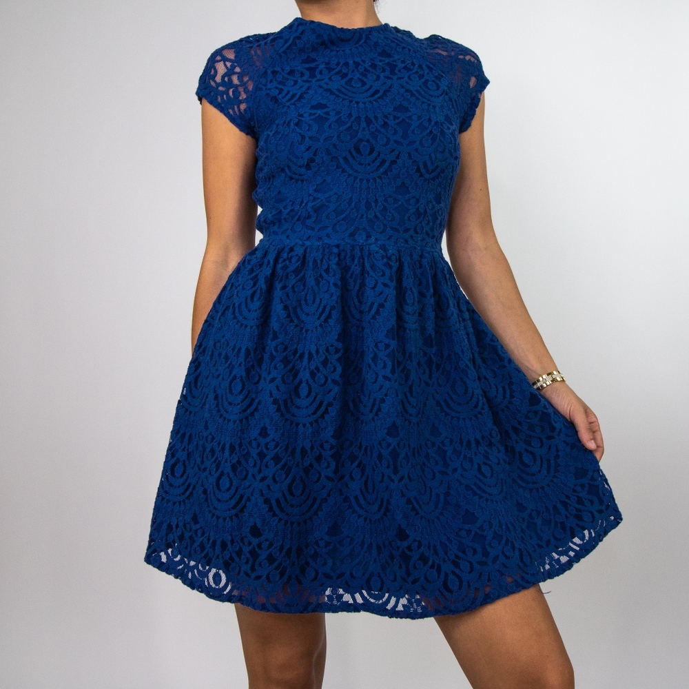 Lace Navy Blue Dress